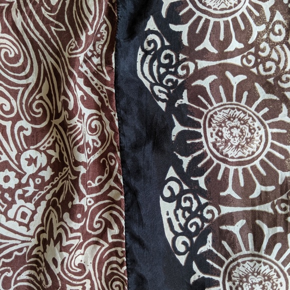 SOLD Chico's Silk Long Full Peasant Brown Skirt M - Picture 4 of 8